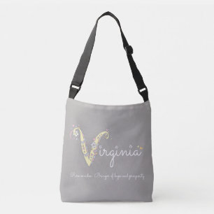 Virginia name meaning V monogram bag