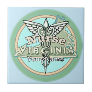 Virginia Nurse Caduceus Tile