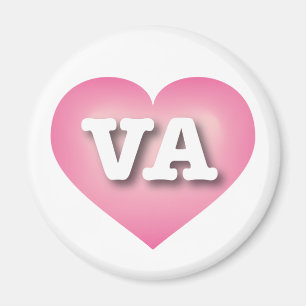 Virginia Pink Fade Heart - I love VA Magnet
