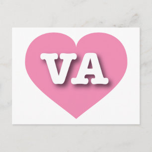 Virginia Pink Heart - I love VA Postcard