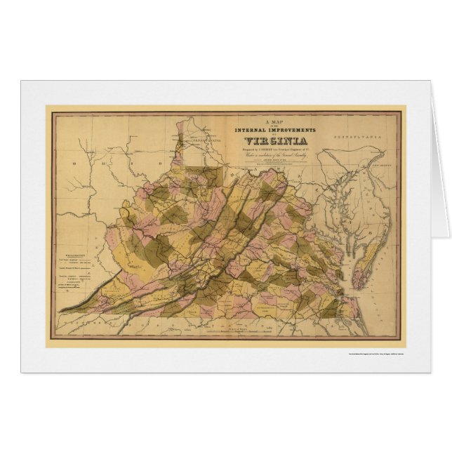 Virginia Railroad & Town Map 1848 (Front Horizontal)