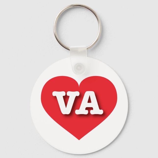 Virginia Red Heart - I love VA Key Ring (Front)