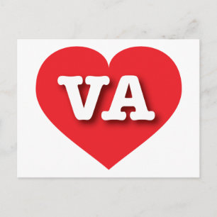 Virginia Red Heart - I love VA Postcard