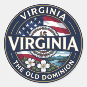🏛️ Virginia Richmond Heritage Escape Classic Round Sticker