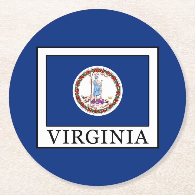 Virginia Round Paper Coaster (Front)