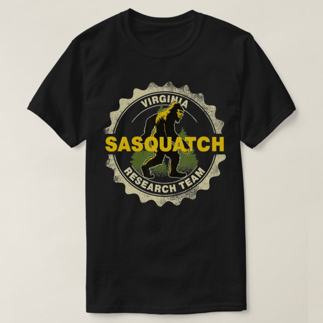 Virginia Sasquatch Research Team Bigfoot Believer  T-Shirt (Design Front)