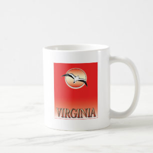 Virginia Seagull Sunset Airbrush Look Coffee Mug