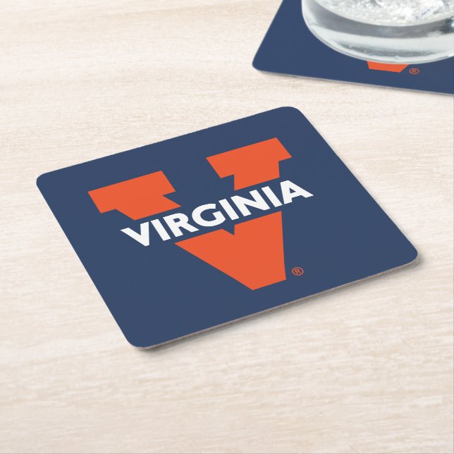 Virginia Split V Square Paper Coaster (Angled)