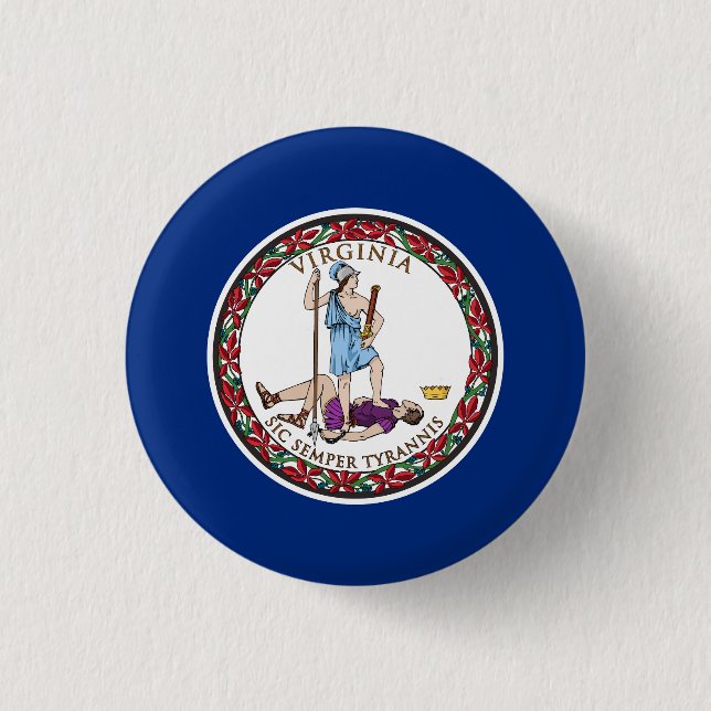 Virginia State Flag 3 Cm Round Badge (Front)