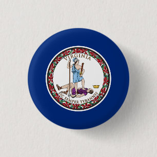 Virginia State Flag 3 Cm Round Badge