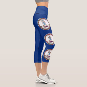 Virginia State Flag Capri Leggings