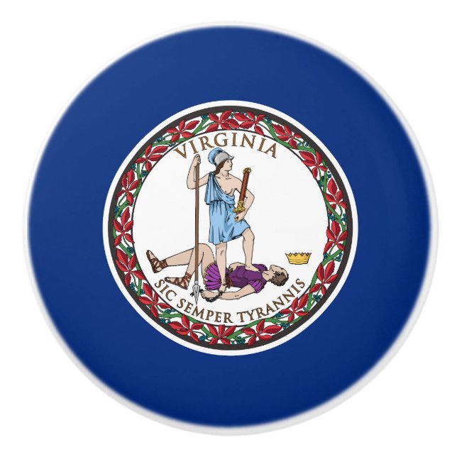 Virginia State Flag Ceramic Knob (Front)
