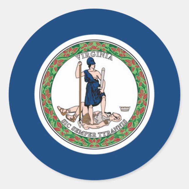 Virginia State Flag Classic Round Sticker (Front)