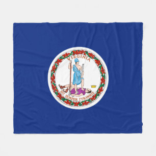 Virginia State Flag Design Fleece Blanket