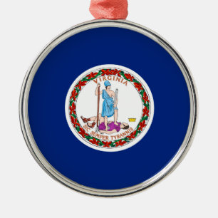 Virginia State Flag Design Metal Tree Decoration