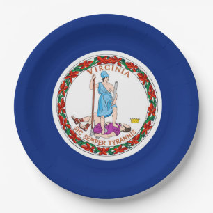 Virginia State Flag Design Paper Plate