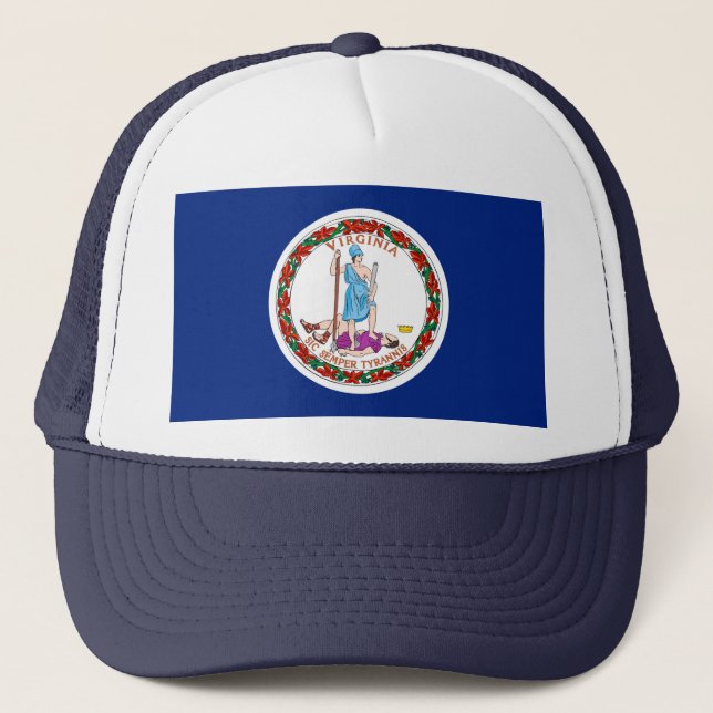 Virginia State Flag Design Trucker Hat (Front)
