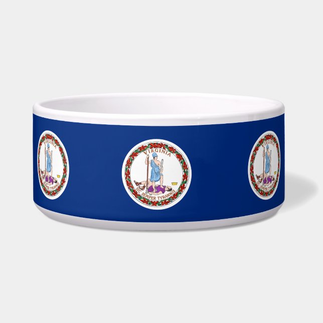 Virginia State Flag Pet Bowl (Front)