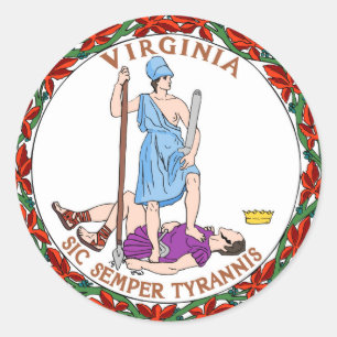 Virginia state flag seal united america country re