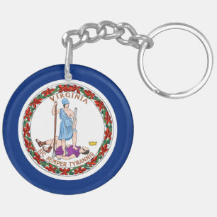 virginia state flag united america republic symbol key ring