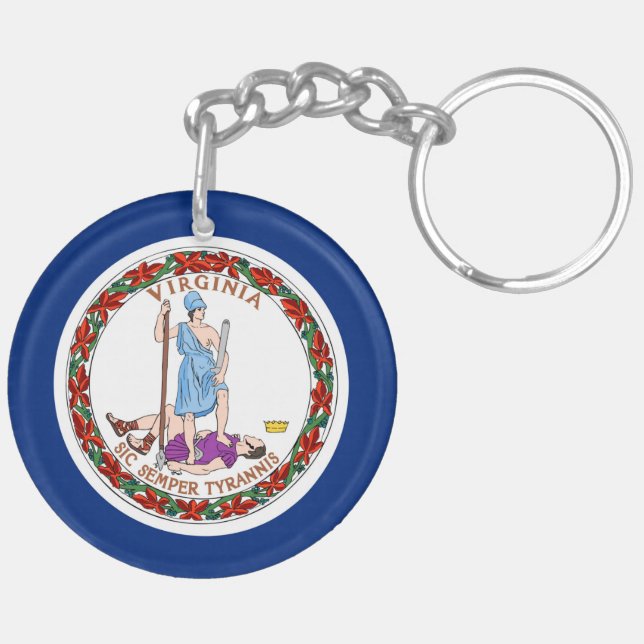 virginia state flag united america republic symbol key ring (Back Left)