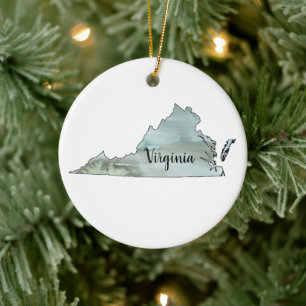 Virginia State Illustration Ornament