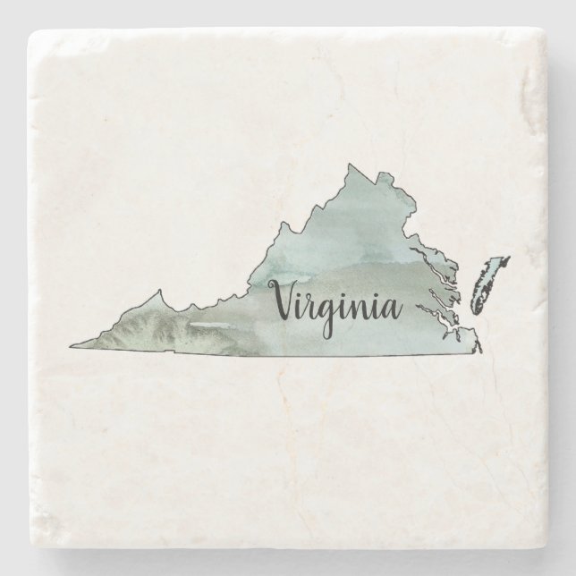 Virginia State Illustration  Stone Coaster (Front)