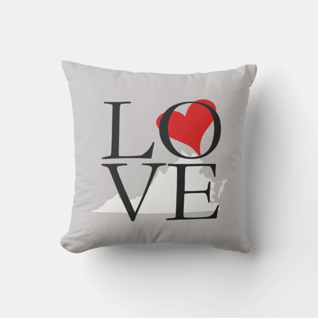 Virginia State Love Pillow (Front)