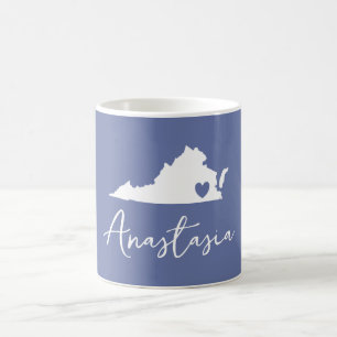 Virginia State Map Customisable Name Coffee Mug