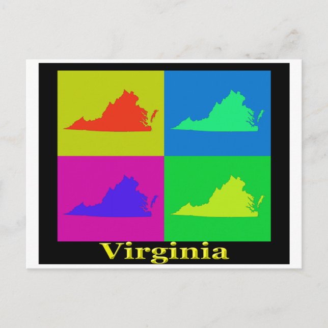 Virginia State Map Postcard (Front)