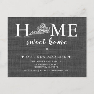VIRGINIA State Moving Announcement Post Card