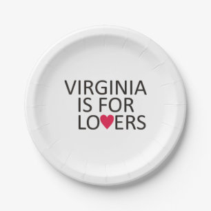 Virginia State T-shirt Virginia Home Tee Virginia  Paper Plate