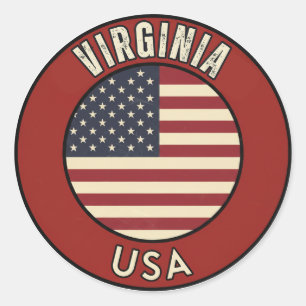 Virginia United States of America  Classic Round Sticker