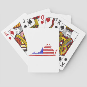 Virginia USA flag silhouette state map Playing Cards