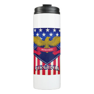 Virginia USA Flag Thermal Tumbler