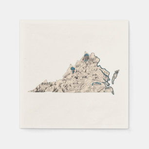 Virginia Vintage Picture Map Napkin