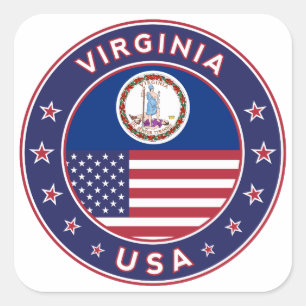 Virginia, Virginia sticker,phone case, tote bag, Square Sticker