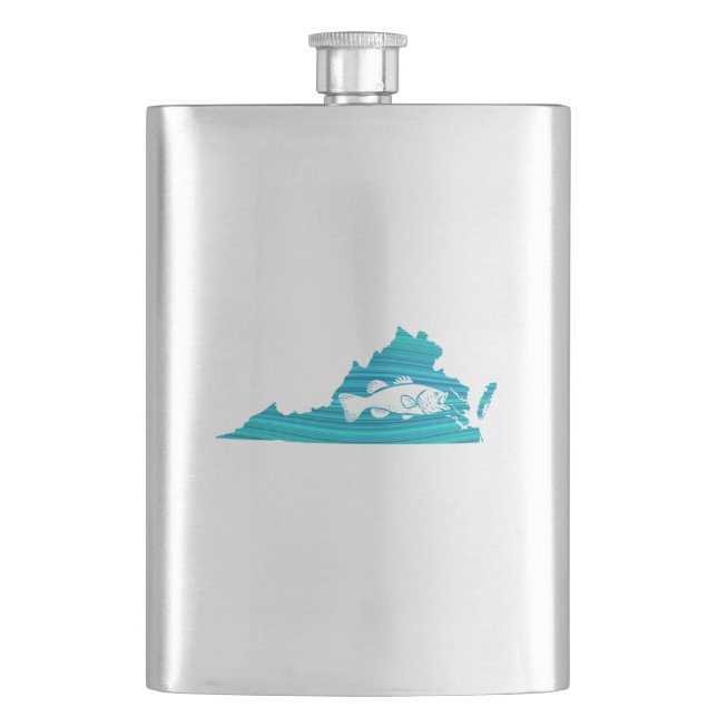Virginia Wave Fishing Hip Flask (Front)