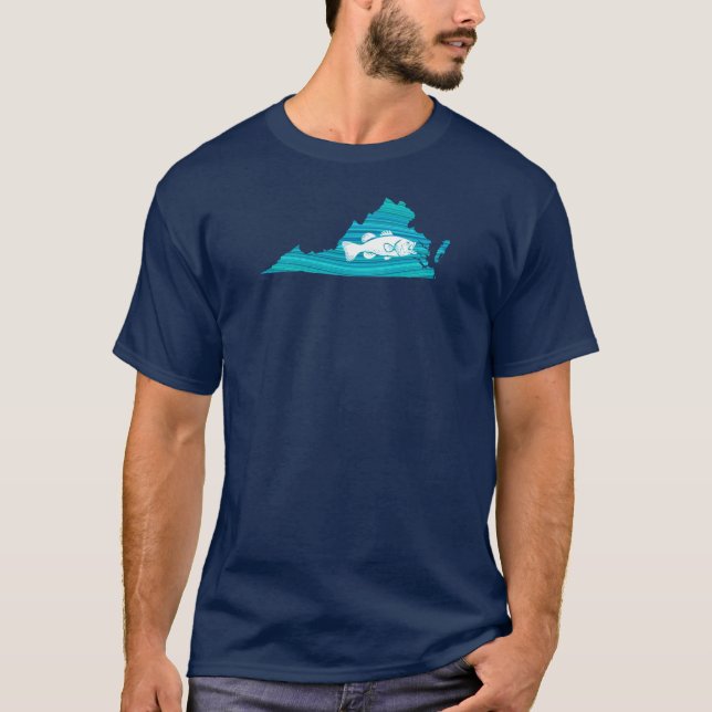 Virginia Wave Fishing T-Shirt (Front)