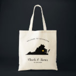 Virginia Wedding Welcome Bag for Hotel Guests<br><div class="desc">Wedding weekend welcome gift bag for out of town guests to your wedding,  featuring image of Virginia.  Fill tote with your favourite goodies. Click "customise further" to move the heart to the location of your event.</div>