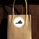 Virginia Wedding Welcome Map Gift Tag, Gold Classic Round Sticker<br><div class="desc">Use this sticker to label the welcome bags or treat boxes for your out of town hotel guests,  and welcome them to Virginia.</div>