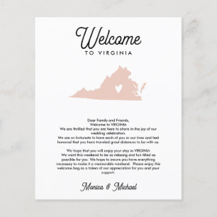 VIRGINIA Welcome Letter Itinerary ANY COLOR