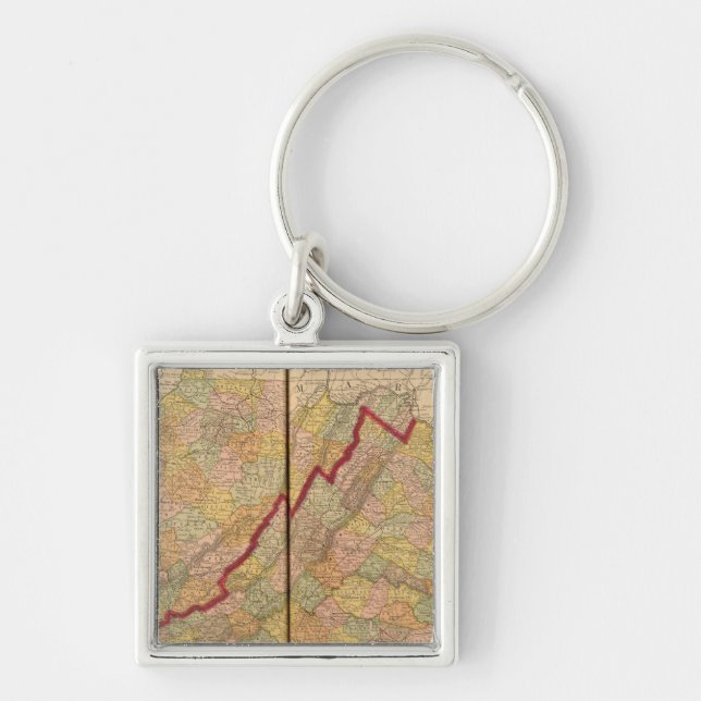 Virginia, West Virginia Key Ring (Front)