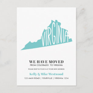 VIRGINIA We've moved New address New Home Postcard