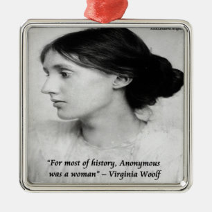 Virginia Woolf Anonymous Was A Woman Quote Metal Tree Decoration