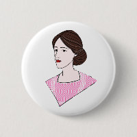 Virginia Woolf Button Pin