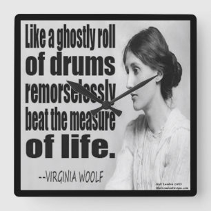 Virginia Woolf Ghostly Roll Quote Wall Clock