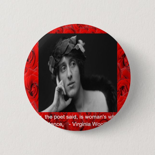 Virginia Woolf & Love Quote 6 Cm Round Badge (Front)