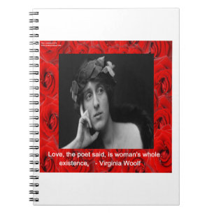 Virginia Woolf & Love Quote Spiral Notebook