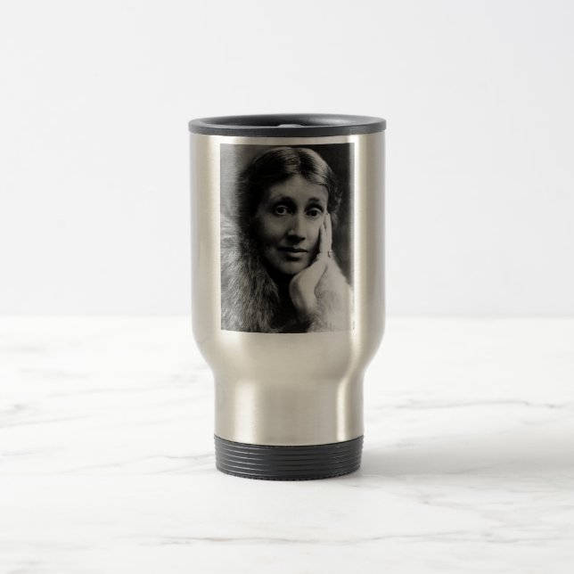 Virginia Woolf Portrait Travel Mug (Center)